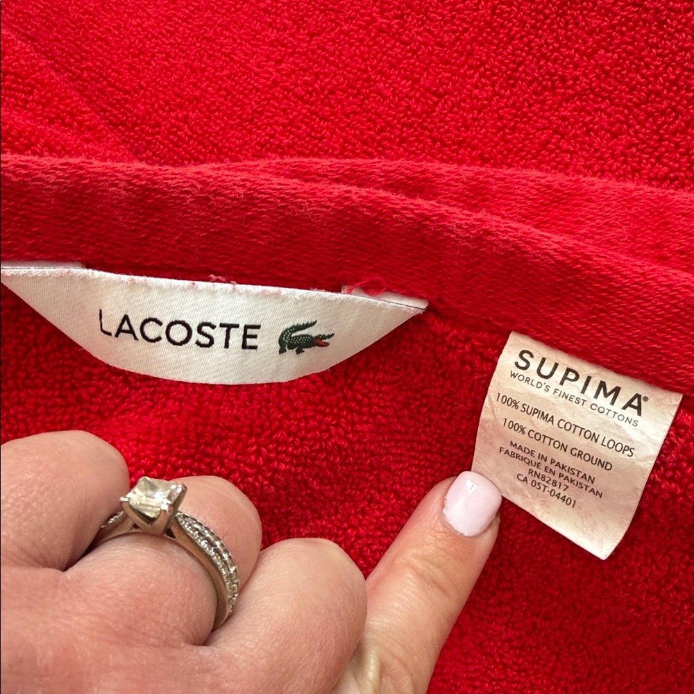 Set of Two Lacoste Home Heritage Supima Cotton Bath Sheets 35" x  70" - Picture 2 of 9